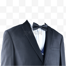 衬衫礼服图片_摄影图黑西装白衬衫黑领结