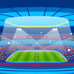 照明背景素材图片_体育比赛期间的足球场。