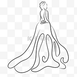 线条勾勒图片_抽象线条婚纱礼服曼妙身材新娘