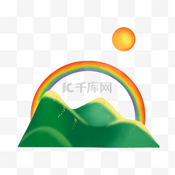 山坡彩色彩虹
