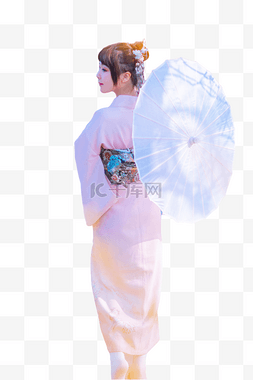 和服居酒屋图片_日系和服少女打伞撑伞