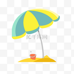 沙滩伞元素图片_沙滩伞剪贴插画