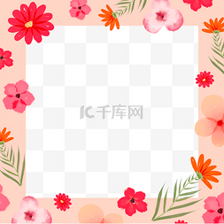 花卉叶子facebook头像粉色边框