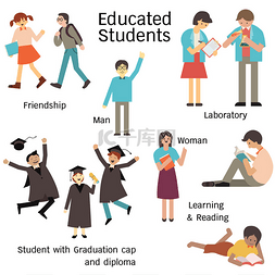 african图片_Educated student set