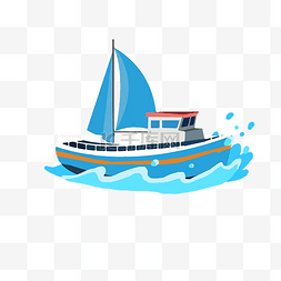 蓝色船只图片_海浪轮船船只