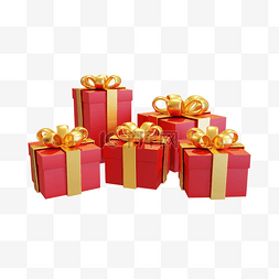 包装箱模板图片_3DC4D立体红色礼物盒