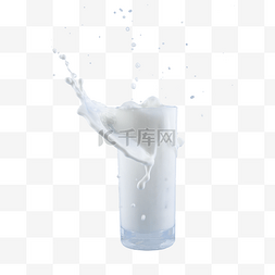玻璃杯牛奶飞溅杯子饮料
