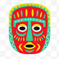 原始部落卡通图片_非洲原始部落红色盾牌面具