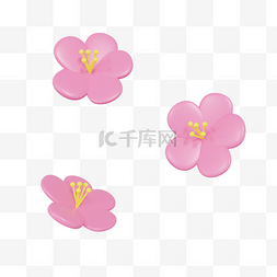 3DC4D立体春季桃花花朵
