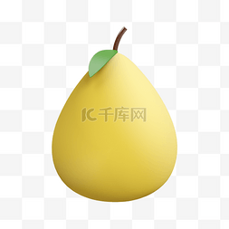 黄色梨子图片_3D立体秋季食梨子