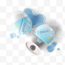 集装箱3d图片_蓝色圆瓶防晒霜