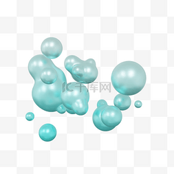 绿色气泡图片_3DC4D立体绿色气泡