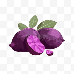 卡通蔬菜插画图片_卡通手绘蔬菜紫薯