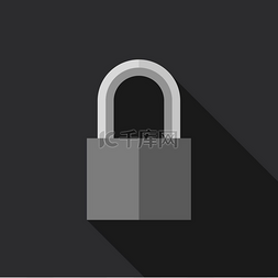挂锁解锁图标图片_平板式挂锁平板式挂锁带有长阴影