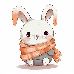 一只带着围巾的小兔子