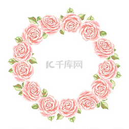 花束粉红图片_与粉红玫瑰的装饰元素。