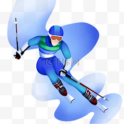 自由女像像图片_蓝色冬奥会奥运会比赛项目滑雪
