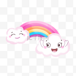 云朵和彩虹可爱卡通组图