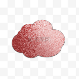中国风笔刷边框红色图片_云朵形玫瑰金边框