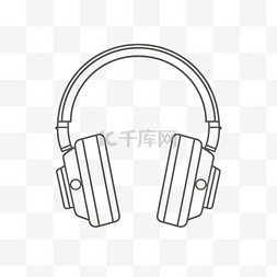 黑白极简图片_扁平风格无线游戏耳机icon