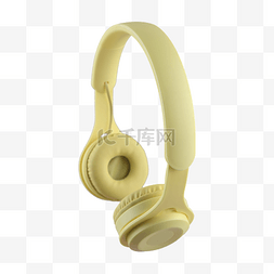 耳机黄色图片_耳机黄色科技无线头戴式