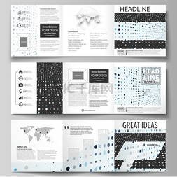 文件夹广告设计图片_三折方形设计小册子的业务模板集
