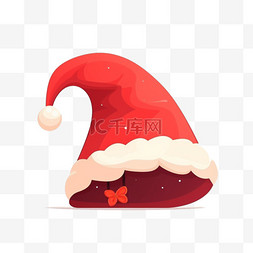 圣诞帽免抠素材图片_圣诞帽扁平风节日装饰圣诞节中秋