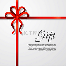 礼品背景图片_礼物红色宽丝带明亮的蝴蝶结有两