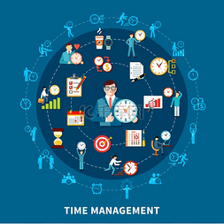 时间管理图标图片_时间符号圆形构图圆圈组成的时间