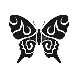 君主卡通图片_抽象的黑蝴蝶。