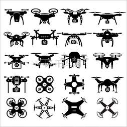 无人机白色图片_黑色和白色无人机集