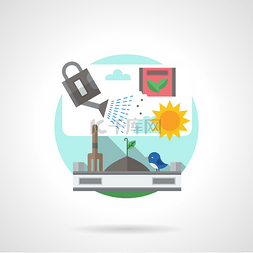 Planting process detailed flat color vector i