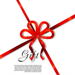 礼品背景海报图片_礼品红色宽丝带。