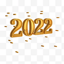 金属2022图片_3d像素金属字2022