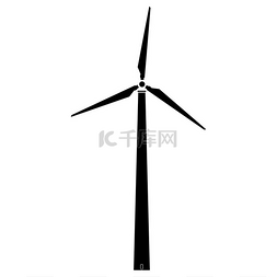 自然风井图片_风力涡轮机图标。