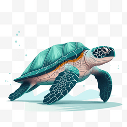 宠物海龟图片_可爱卡通手绘免扣动物扁平插画素