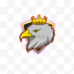 皇冠徽标图片素材图片_灰色鹰头电竞徽章