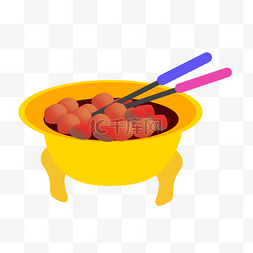 假期游玩图片_特色美食黄色盆子里的烧烤