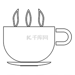 咖啡咖啡豆面包图片_杯热茶或咖啡图标.. 杯热茶或咖啡