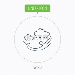 天气图标icon图片_风图标。云与风暴标志.