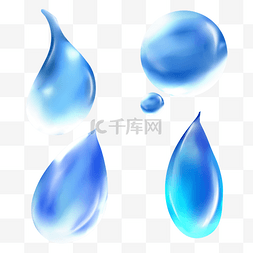 雨写实素材图片_蓝色写实的液体果汁水滴滴落