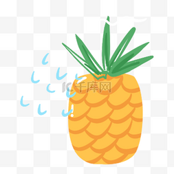 可爱水果菠萝图片_橙色菠萝夏季卡通剪贴画