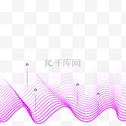 紫色波纹网格标记光效抽象量子