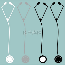 听心跳图片_Phonendoscope 图标白色灰色黑色.. Phon