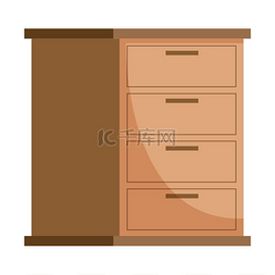 台自然图片_木质浅棕色抽屉柜。