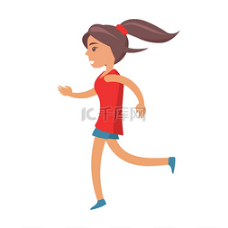 背景跑步健身图片_穿着红色衬衫、蓝色衬衫和运动鞋