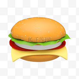 c4d美食图片_3D立体小吃美食汉堡