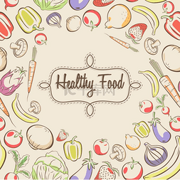 有机食品海报图片_健康食品海报设计的矢量图解