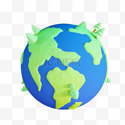 地球日手牌图片_3DC4D立体地球