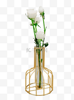 白色花朵花瓶
